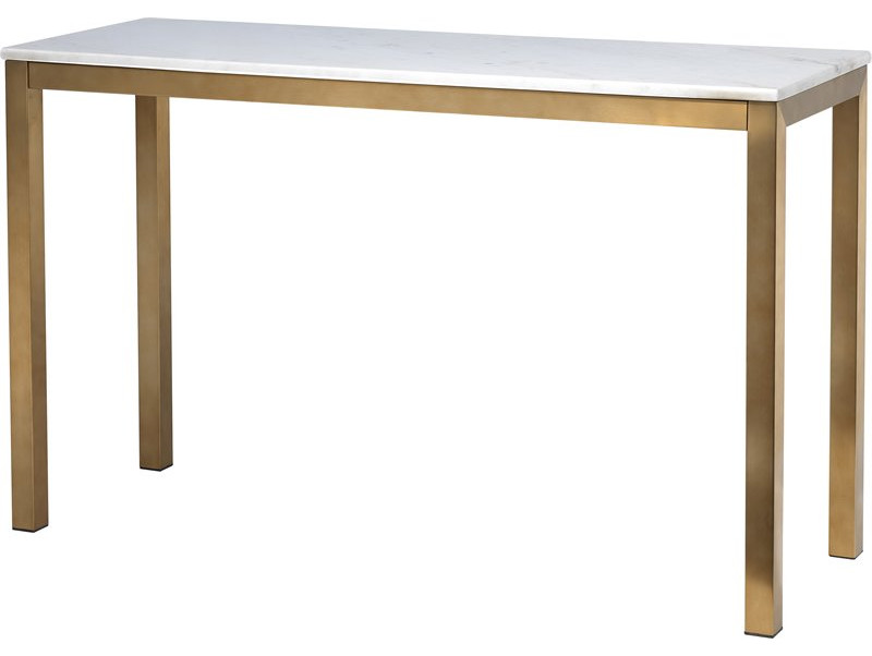 Coast To Coast Imports Avalon Gold & White Marble Marble Top Console Table