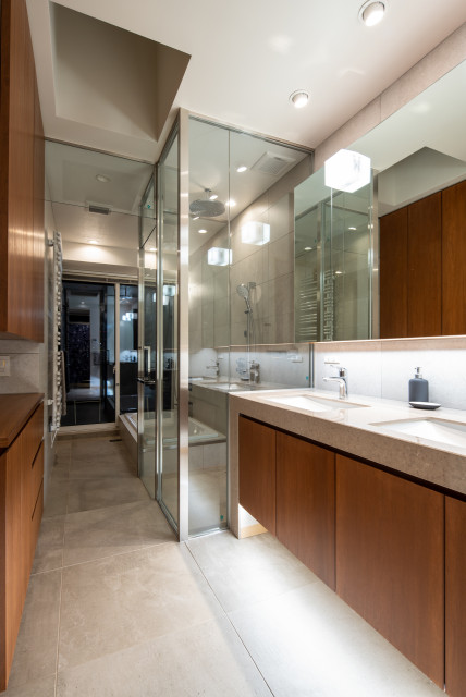 洗面とシャワールーム moderno-bagno-di-servizio