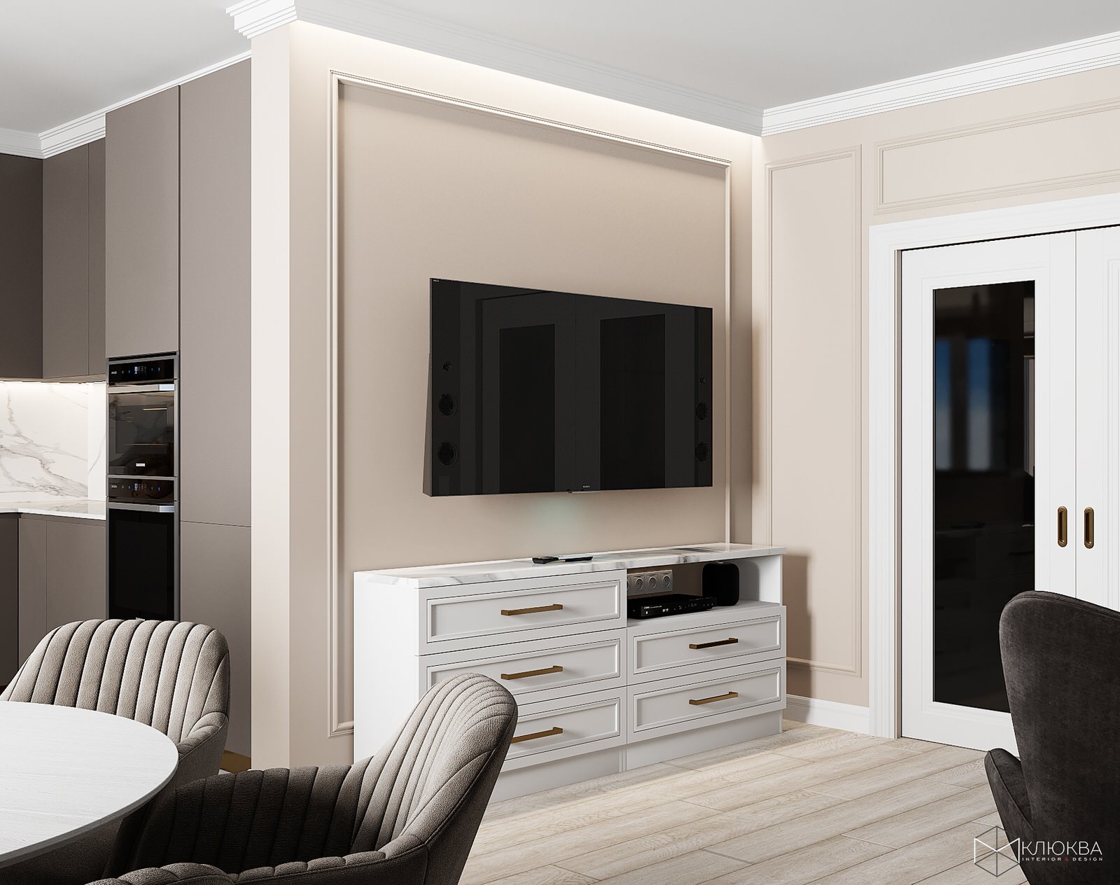 Проект кухни-столовой 27 кв.м