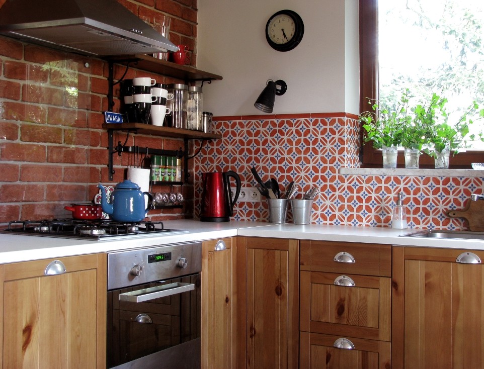 Photo of an eclectic kitchen in Other.
