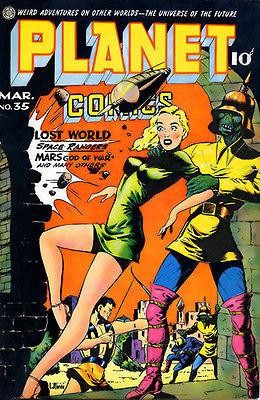 Planet Comics #65 Comic Book Cover 2" X 3" Fridge Locker Magnet Golden Age! 