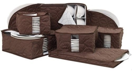 8 Piece Microfiber Dinnerware Storage Set