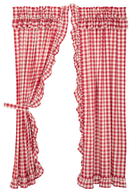 Farmhouse Curtains Jenna Buffalo Check Panel Rod Pocket Cotton