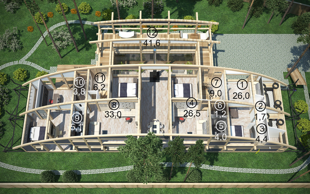 Дома с парком на крыше Hill Park