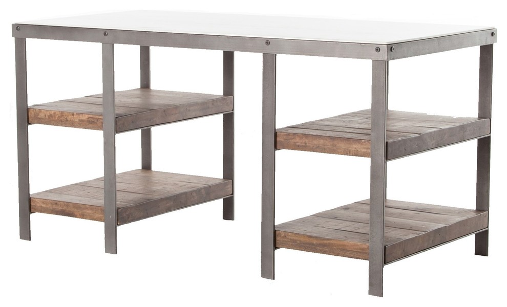 Uptown Iron White Marble Top Office Desk 60 White Marble Top Office Desk