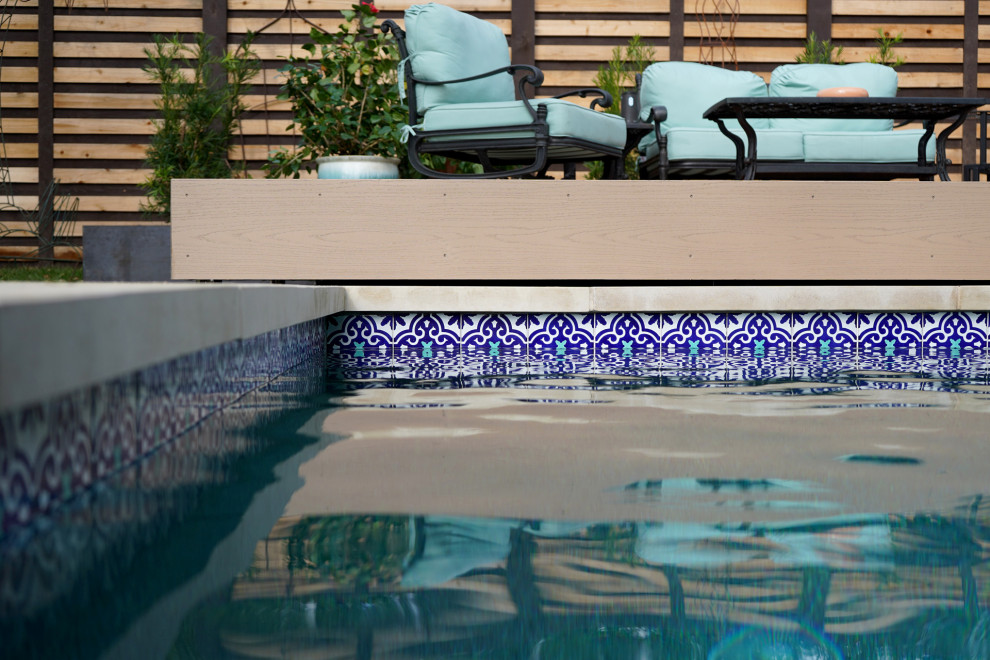 Small side yard pool photo in Austin