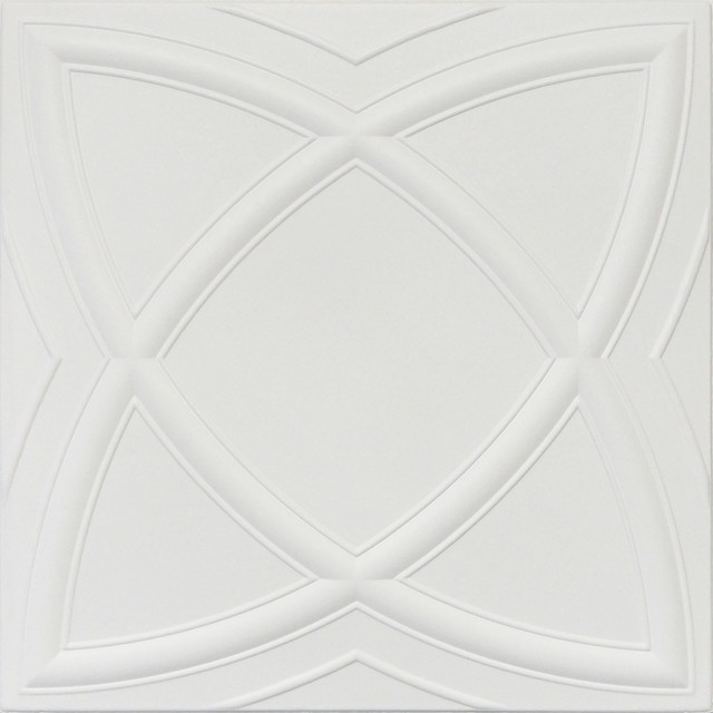 19.6"x19.6" Styrofoam Glue Up Ceiling Tiles R13A Ultra Pure White Behr