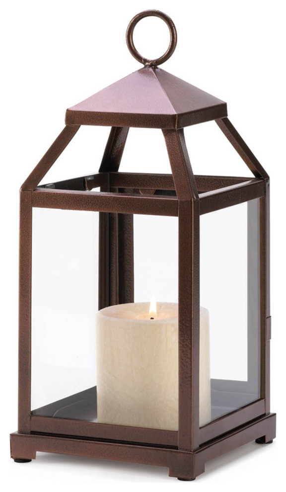 Bronze Contemporary Candle Lantern