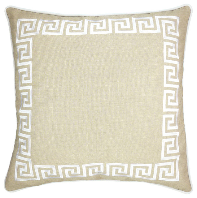 Wave Key Beige Modern Greek Throw Pillow 20 X20 Wave Key Beige Modern Greek Throw Pillow