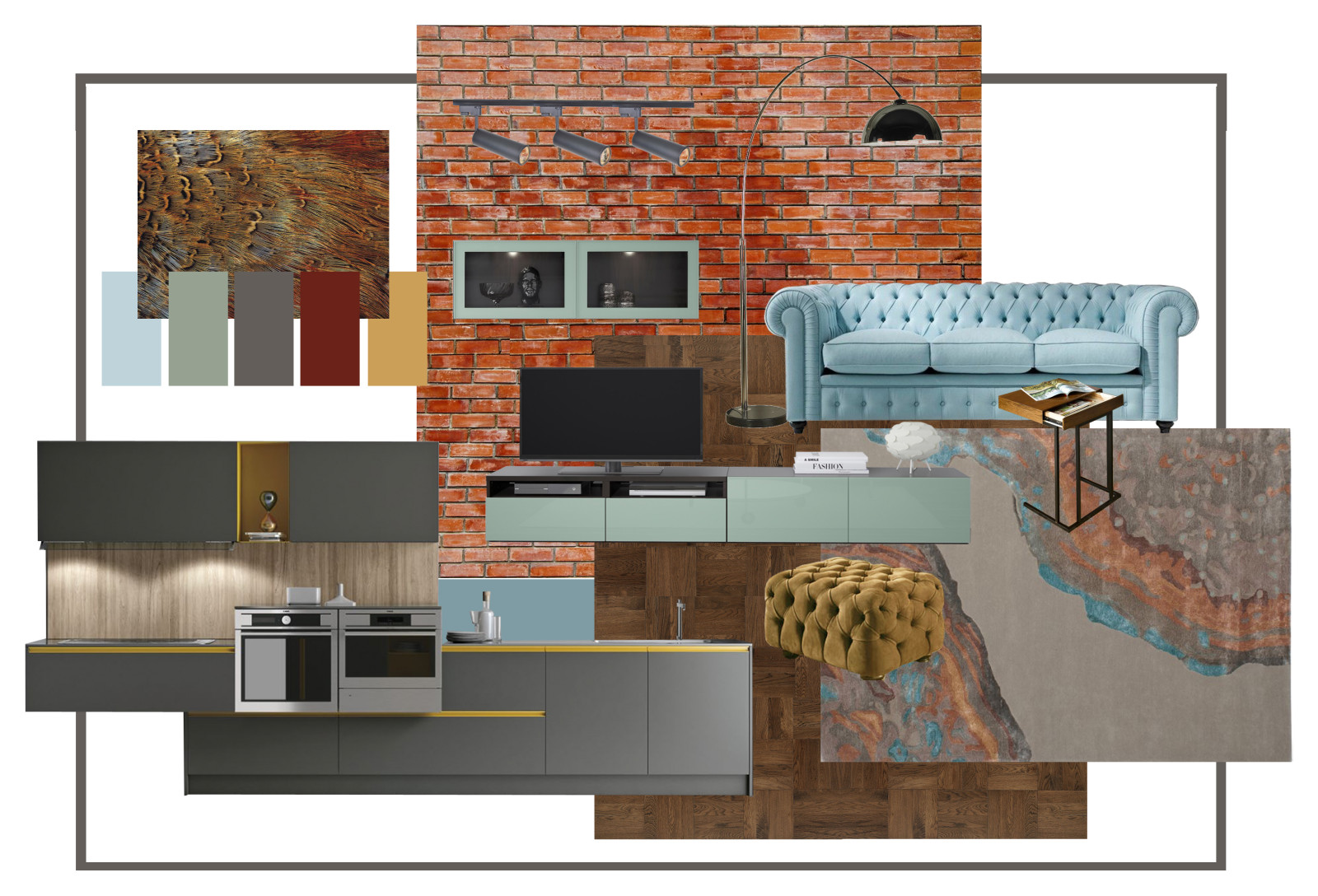 Коллаж кухни-гостиной