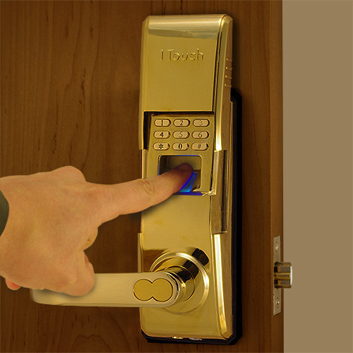 1TouchIQ2 Polished Brass Fingerprint Door Lock
