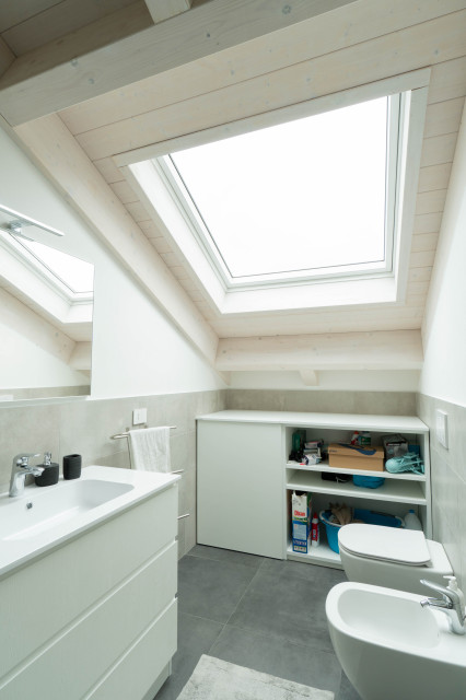 CASA A SCHIERA FD -zona notte e mansarda contemporain-salle-de-bain