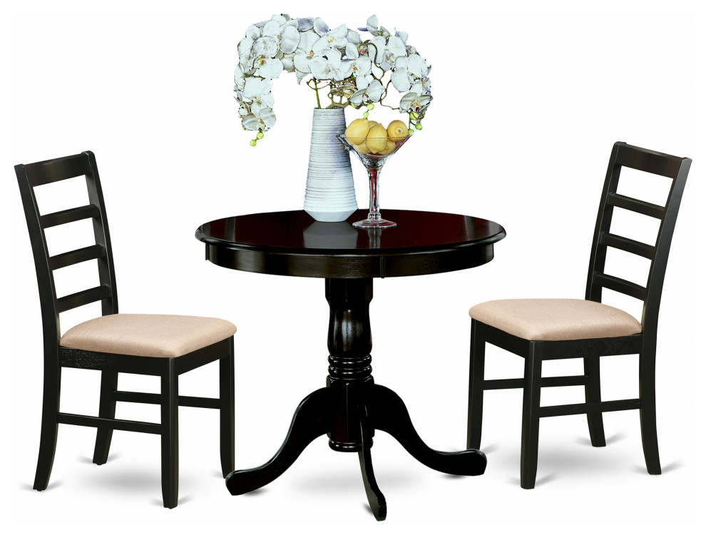 3 Pc Small Kitchen Table, Chairs SetRound Kitchen Table, 2 Kitchen Chairs Traditional