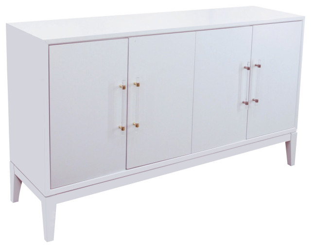 Orbis White Lacquer Sideboard