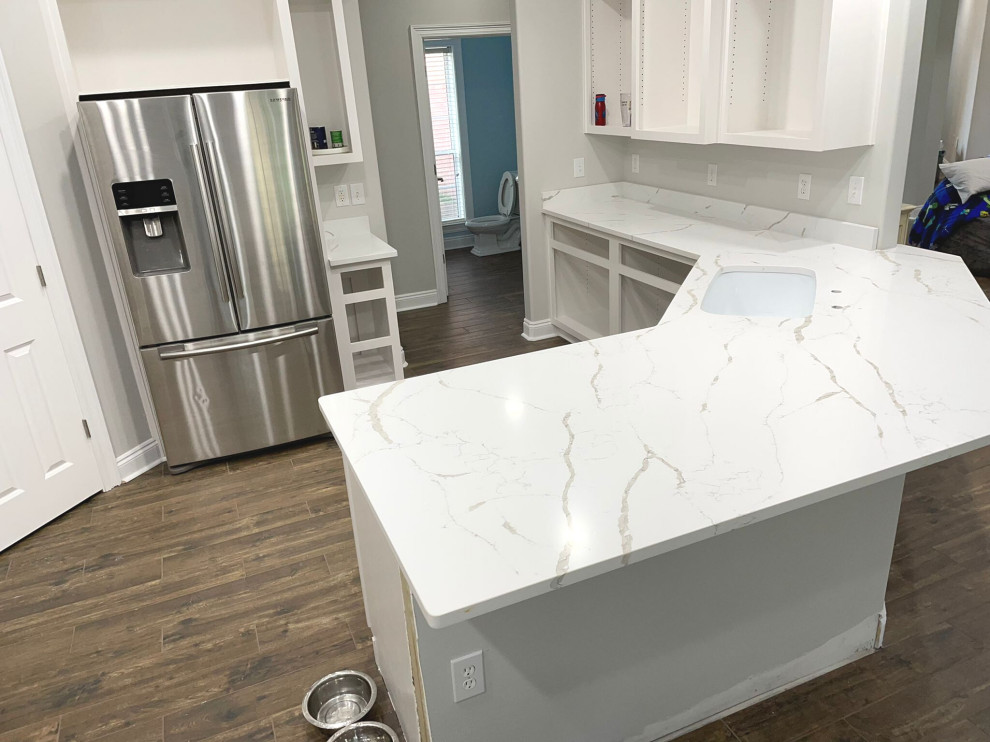 Calacatta Extra Quartz Kitchen Countertops HanStone Quartz Kitchen