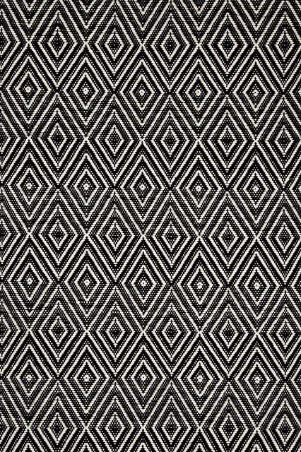 Dash And Albert Diamond Black And Ivory Indoor Or Outdoor Rug, 6'X9'