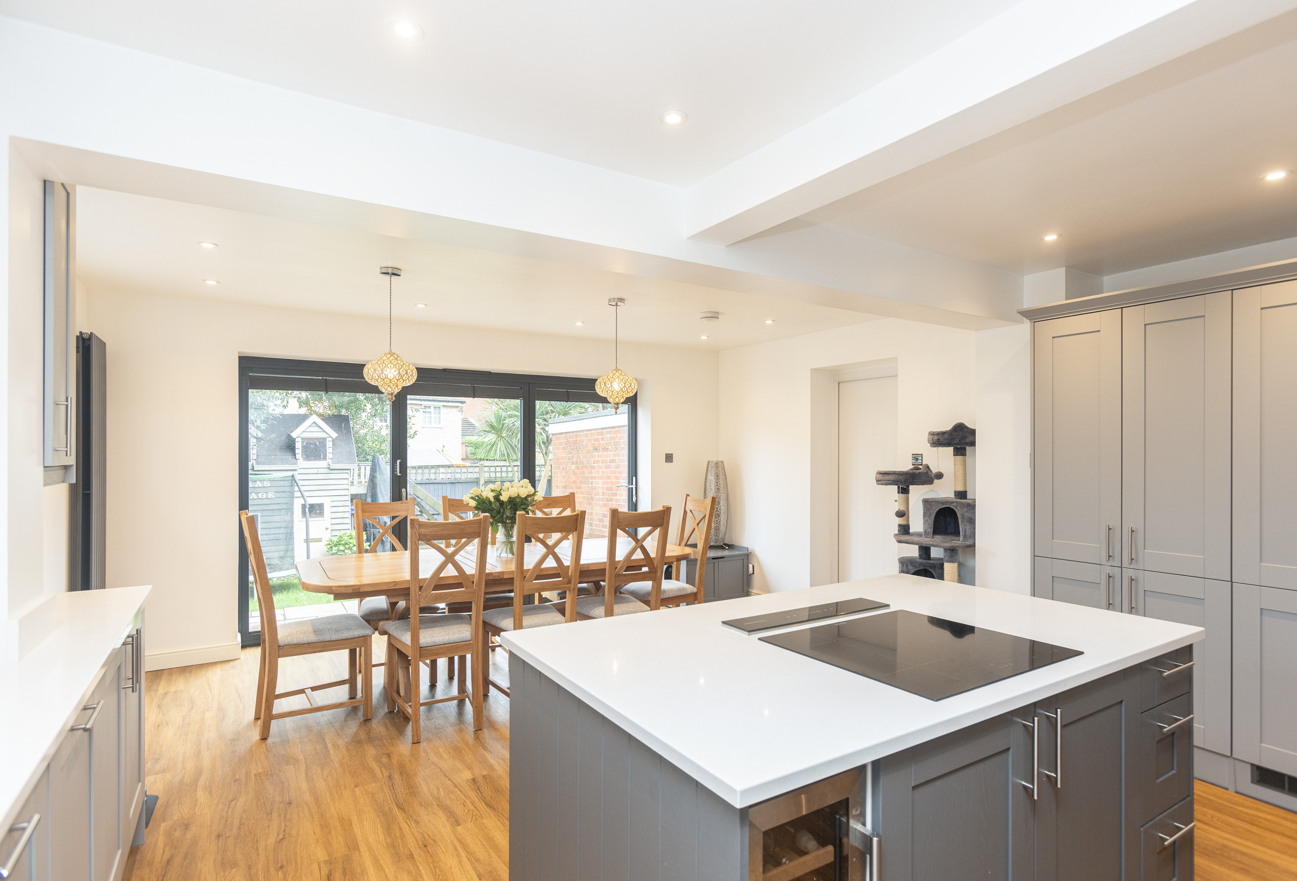 Open-plan kitchen and dining space