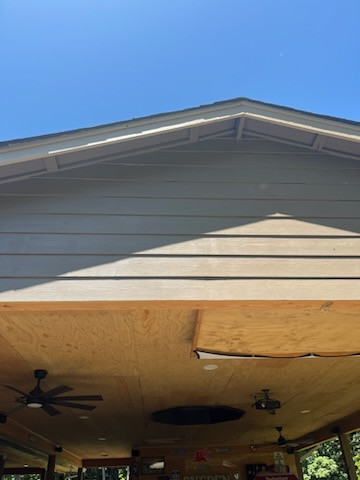 Covered deck with outdoor kitchen