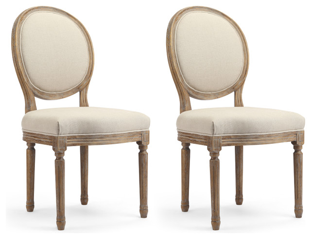 Darcy French-Style Dining Chairs, Set of 2 - Transitional - Dining