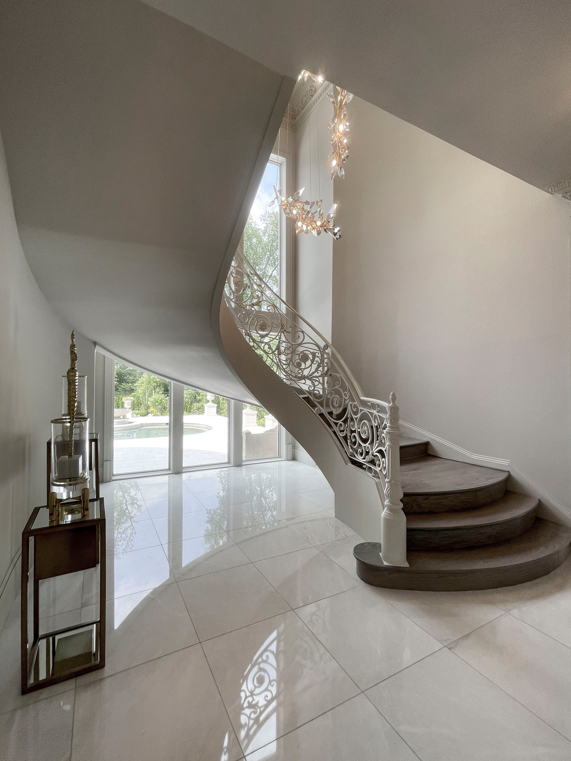 104_Curved Staircases in 18th Century French Inspired Mansion, Mclean VA 22101