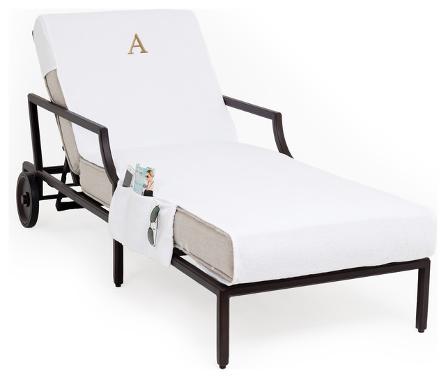 Personalized Standard Size Chaise Lounge Cover With Side Pockets