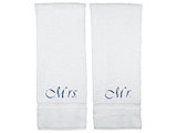 Luxury Hotel & Spa Mrs and Mr Six Piece Towel Set Wedding Engagement Anniversary Gift, Size: Six Piece Towel - Mrs and MR, White