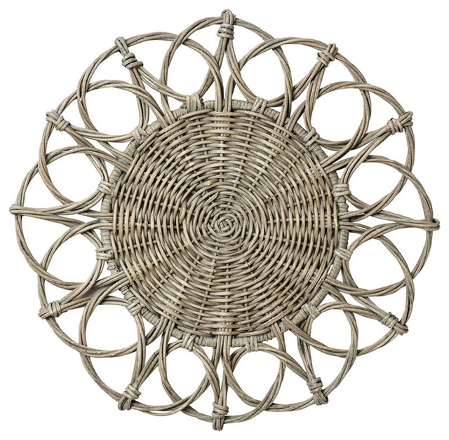 Shop Houzz Bliss Home & Design Gray Wicker Charger/Placemat Placemats