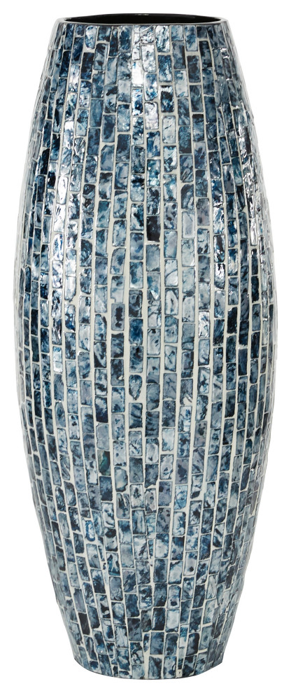 Coastal Blue Mother Of Pearl Shell Vase 84457