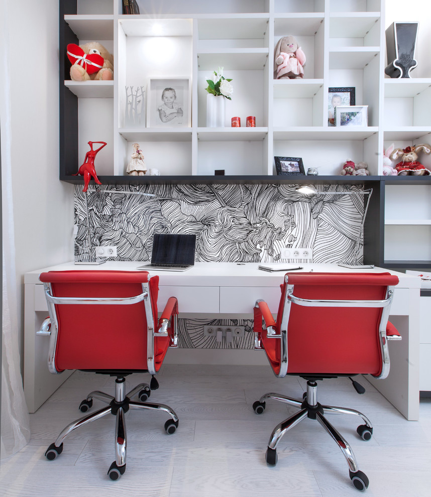 Красно-белый интерьер