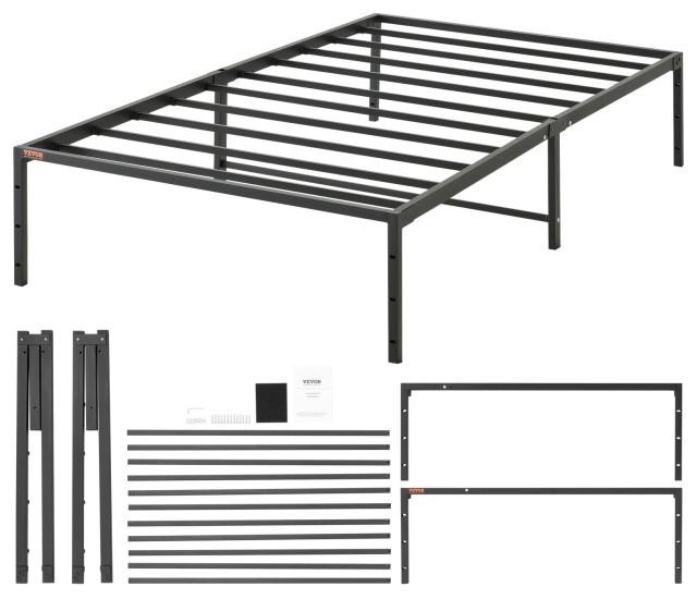 VEVOR Twin Size Bed Frame 14" Metal Bed Frame Platform 600 lbs Noise