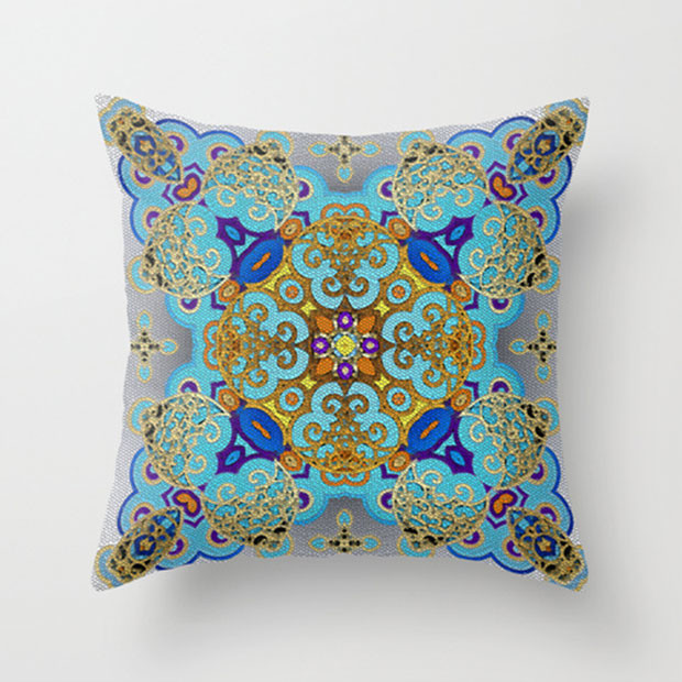 Kaleidoscopic Mosaic Throw Pillow Cover