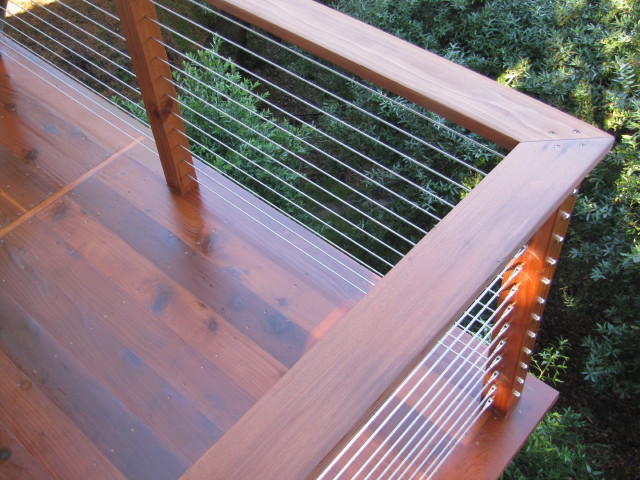 Cable Rail Wood Post And Rail Contemporary Portland By Stainless   Contemporary 