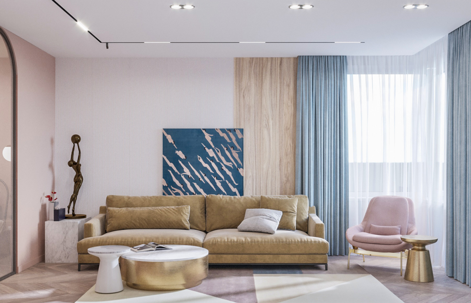 Квартира в нежных тонах для девушки студентки