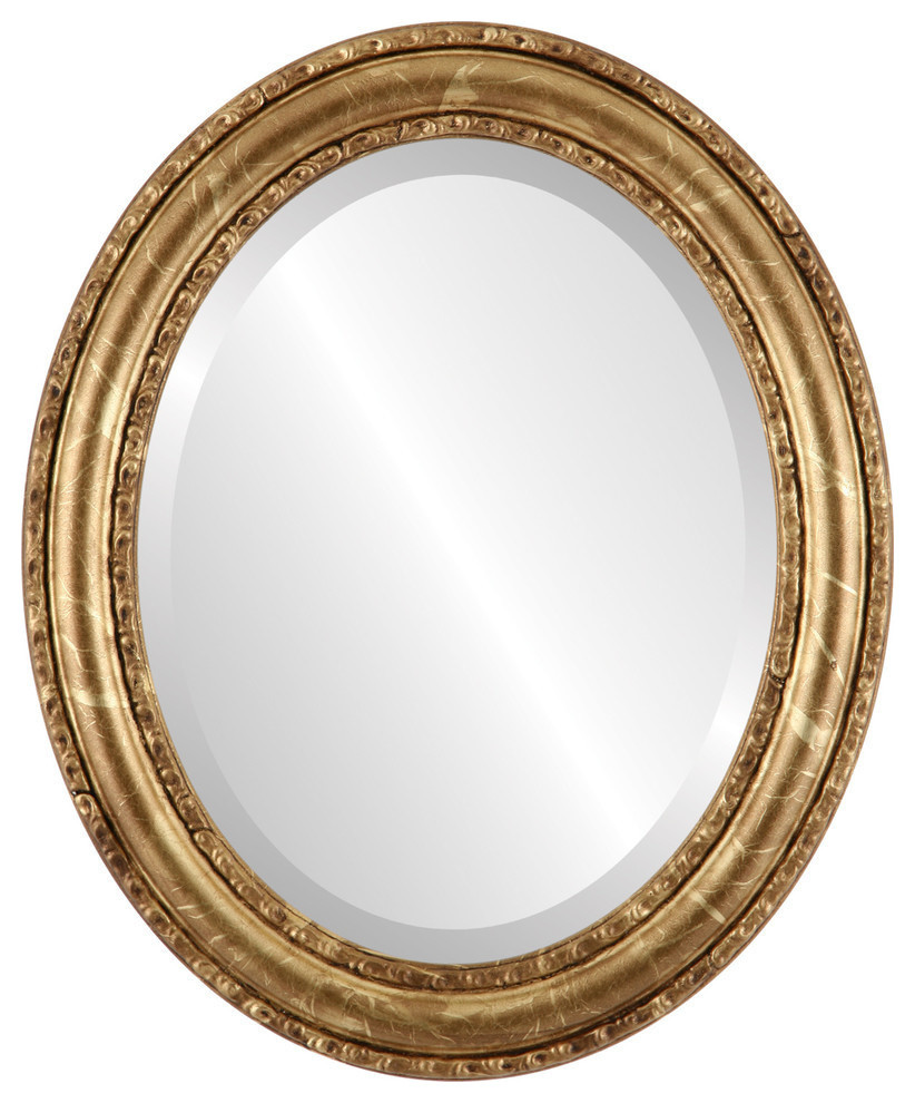 Dorset Framed Oval Mirror in Champagne Gold Traditional Wall