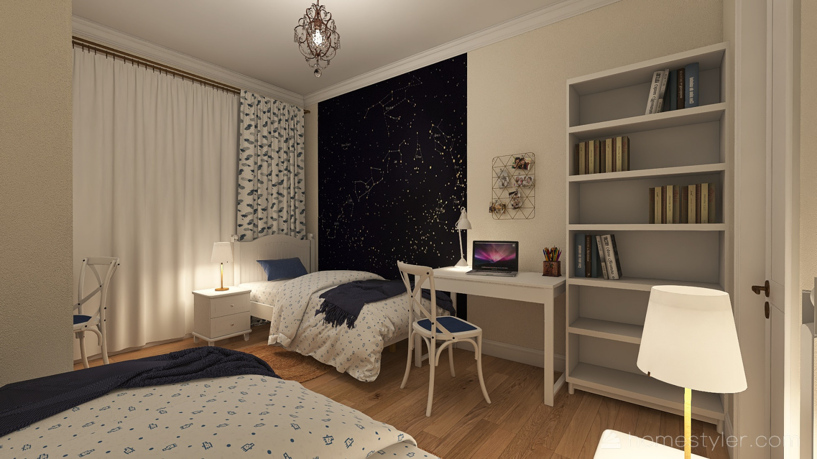 Детская для двоих детей в деревенском стиле