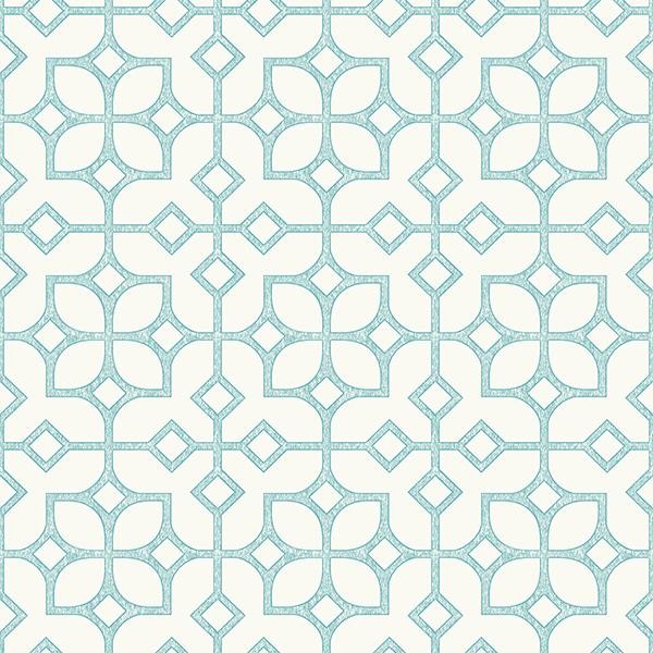 A-Street Prints by Brewster 2697-78025 Maze Turquoise Tile Wallpaper