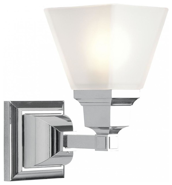 Chrome Bathroom Sconce Transitional Bathroom Vanity Lighting