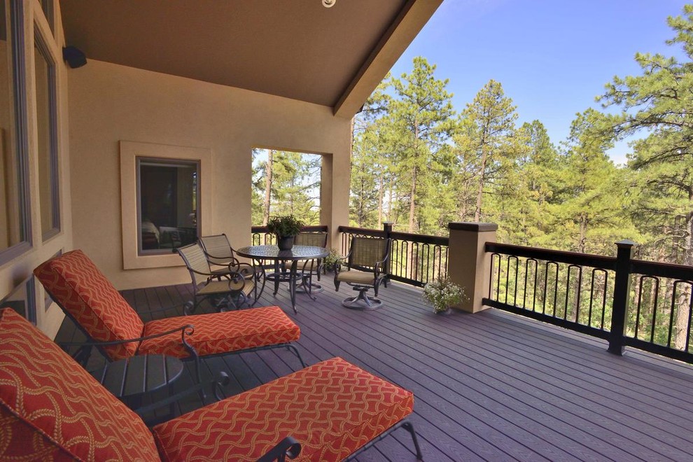 Inspiration for a rustic deck remodel in Denver