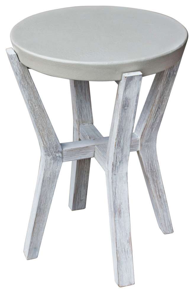 Bali 17" IndoorOutdoor Round Side Accent Table Farmhouse Outdoor