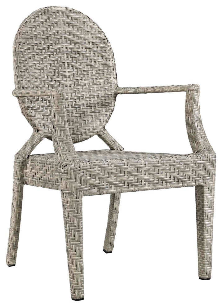 Casper Dining Outdoor Wicker Rattan Armchair - Tropical - Outdoor ...