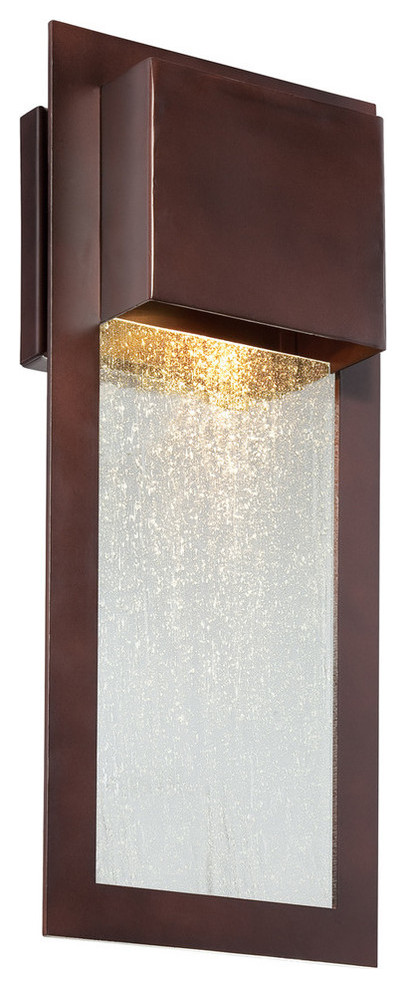 1-Light Wall Mount, Alder Bronze With Seedy Glass, 7"X1575"