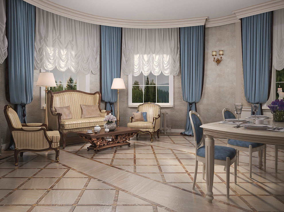 Дворцовый стиль в интерьер столовой
