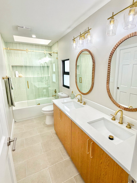 Mid Century Modern Sage Bathroom 