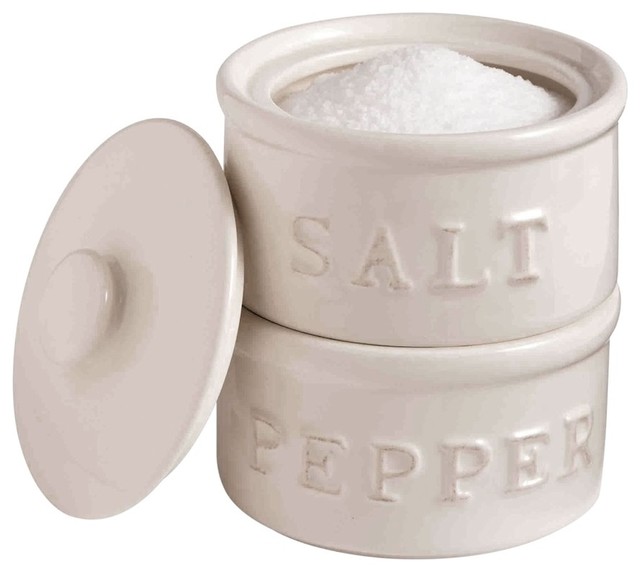 Salt and Pepper Stackable Holders Cellar Set - By Mud Pie