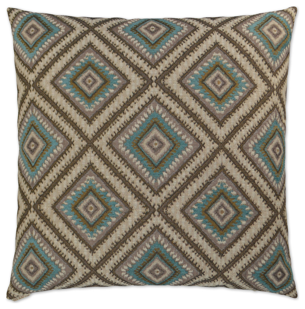 Dakota Decorative Square Throw Pillow Cover and Insert Brown