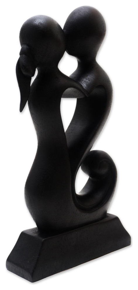 Novica Handmade Kisses For You, Black Wood Statuette - Contemporary ...