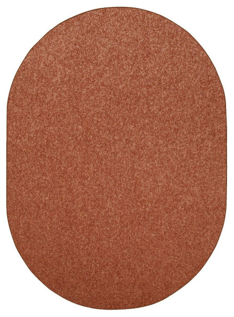 Furnish My Place Rust Solid Color Rug Made In Usa, 2' x 30' Oval ...