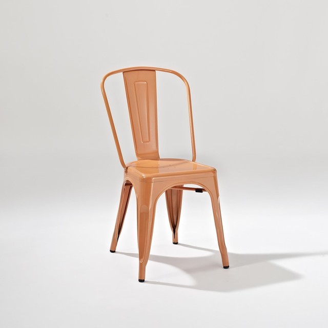 Amelia Metal Café Chairs, Orange, Set of 2
