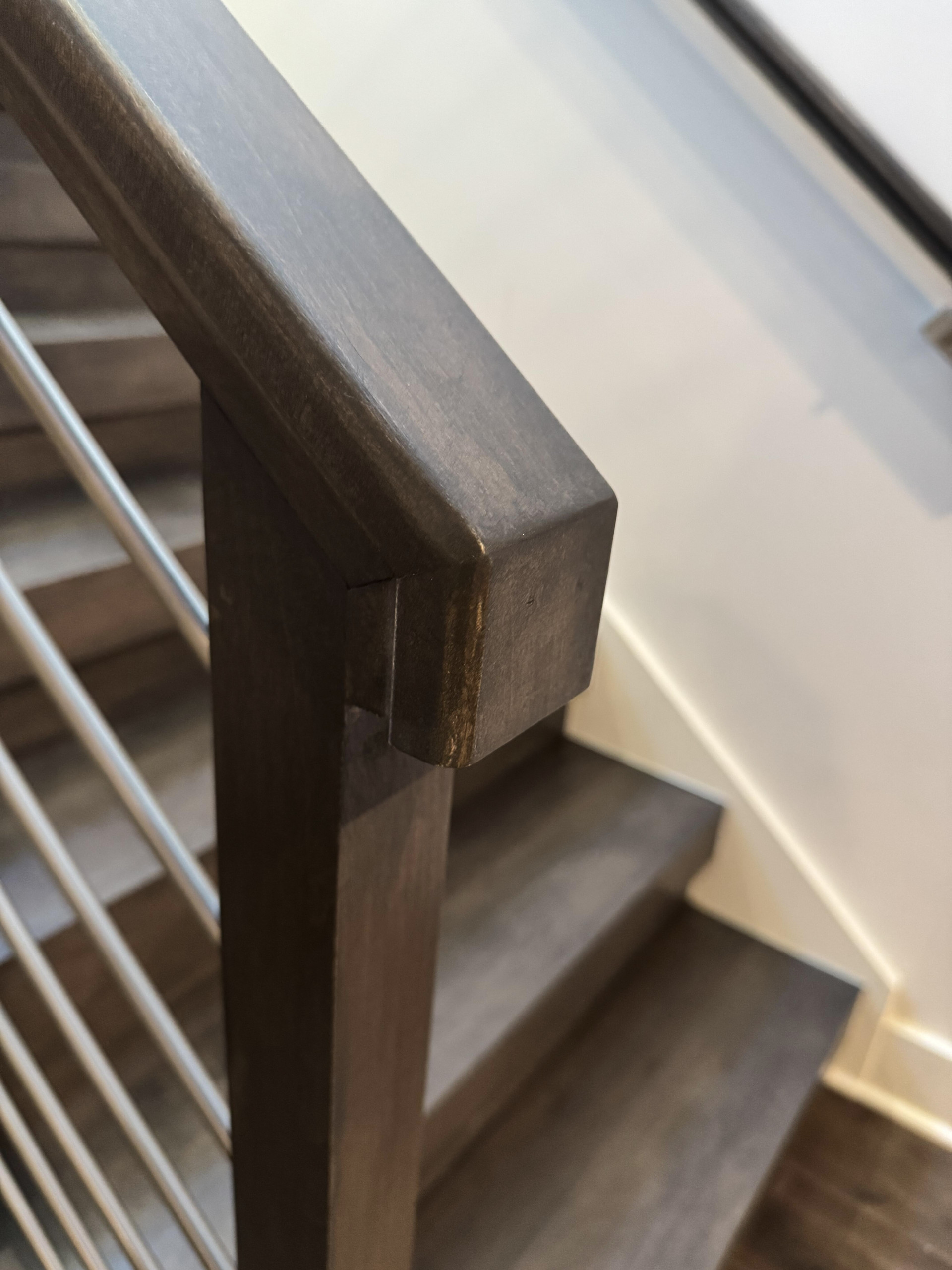 137_Transitional Maple Staircase with Stainless Steel Rail, Clifton, VA 2014
