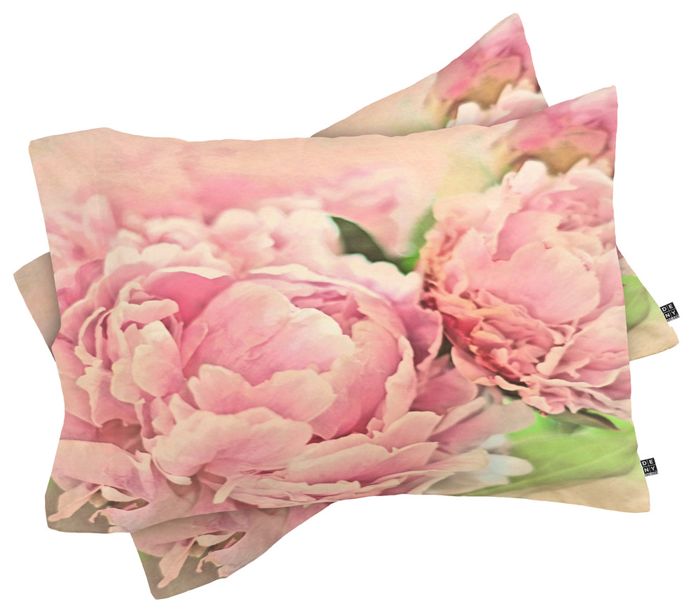 Deny Designs Lisa Argyropoulos Pink Peonies Pillow Shams, Queen